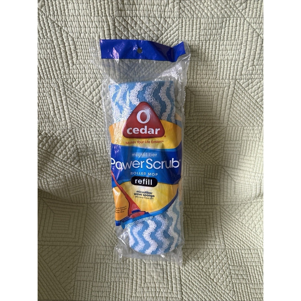 O Cedar Power Scrub Microfiber Wave Sponge Roller Mop Head Refill New Sealed